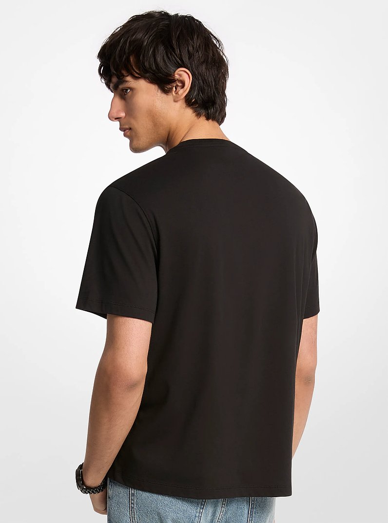 Camiseta de algod&oacute;n con logotipo gr&aacute;fico in NEGRO | Michael Kors