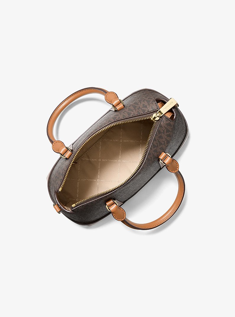 Henkeltasche Andie Small mit Signature-Logomuster in BRN/EICHELBR | Michael Kors