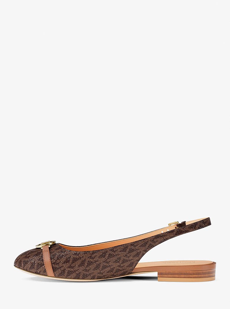 Dori Signature Logo Slingback Flat in BROWN MULTI | Michael Kors