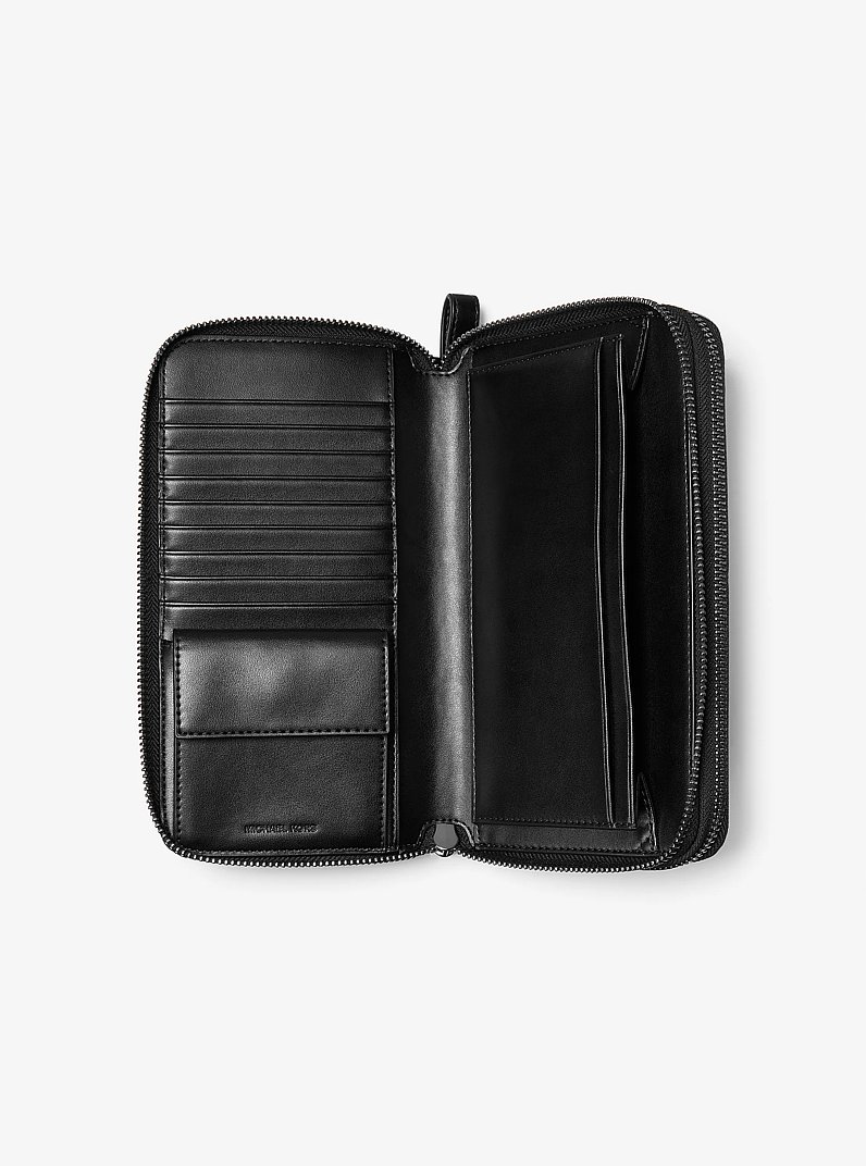 Cooper Signature Logo Wristlet in BLACK | Michael Kors