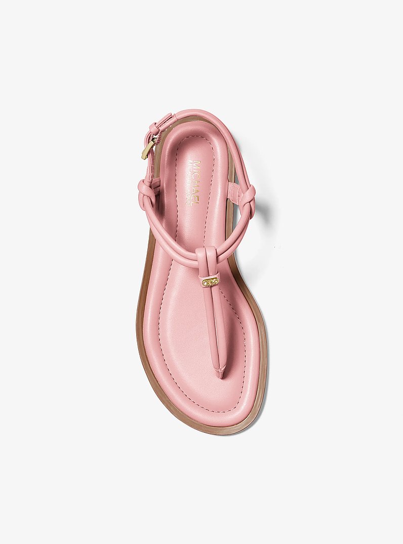 Astra Leather T-Strap Sandal in SMOKEY ROSE | Michael Kors