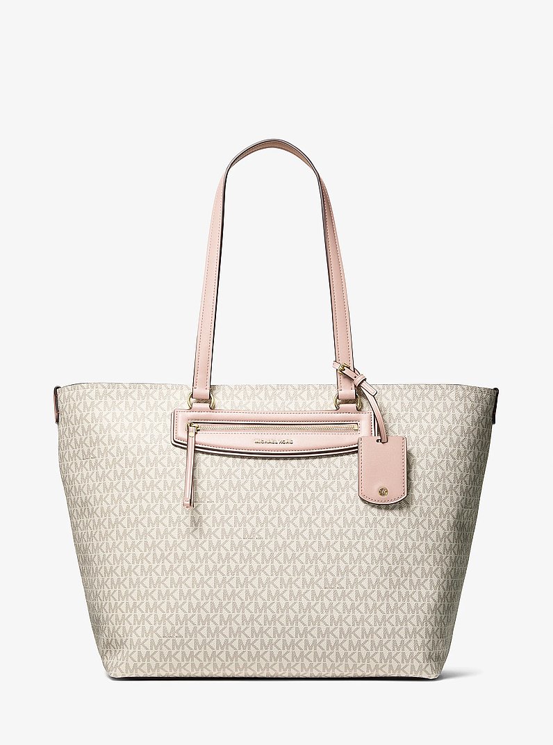 Shopper Jet Set Travel Extra-Large mit Signature-Logomuster in VANILLE/ZARTROSA | Michael Kors