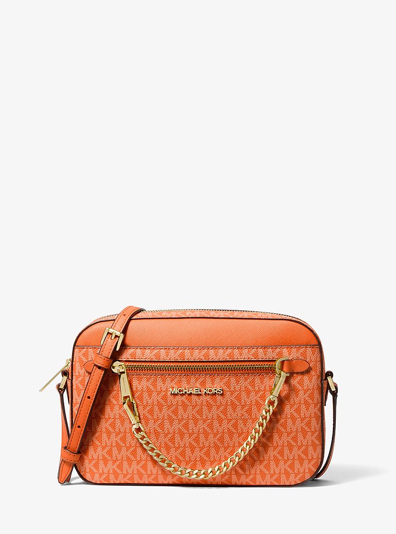 Jet Set Large Logo Crossbody Bag in POPPY | Michael Kors