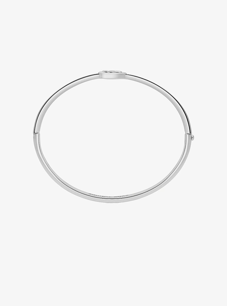 Pav&eacute; Logo Bangle in SILVER | Michael Kors