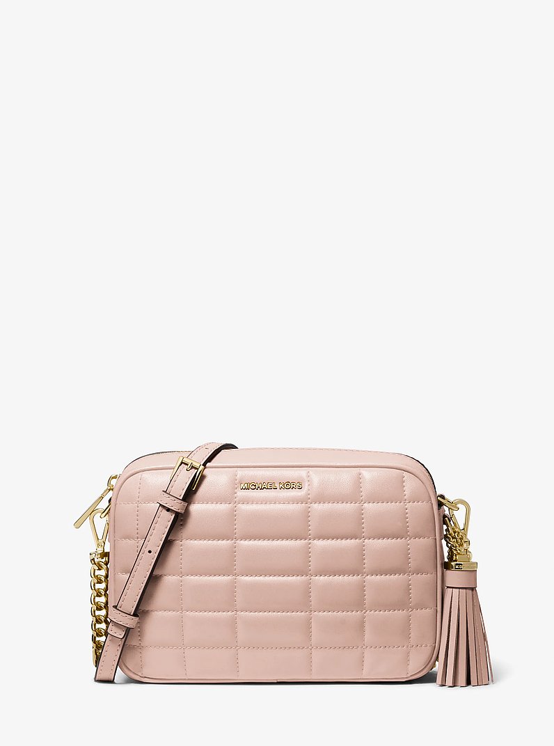 Jet Set Medium Quilted Leather Crossbody Bag in SOFT PINK | Michael Kors