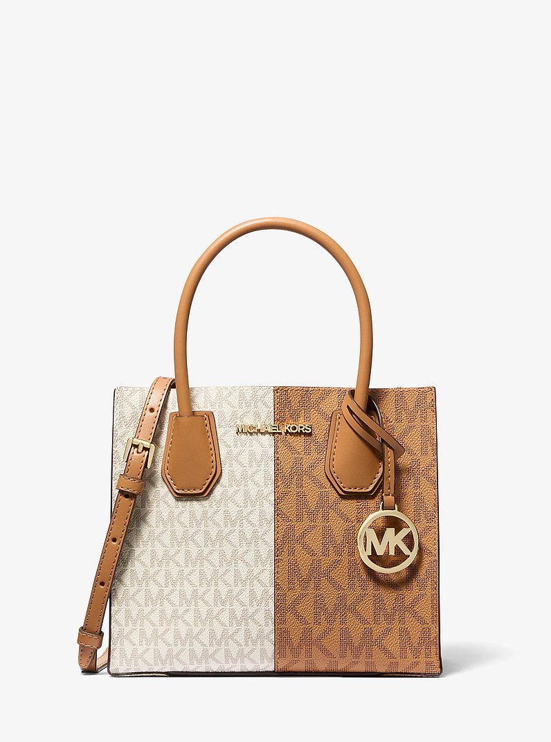 Bandolera Mercer mediana con logotipo en dos tonos in CIERVO MULTICOLOR | Michael Kors