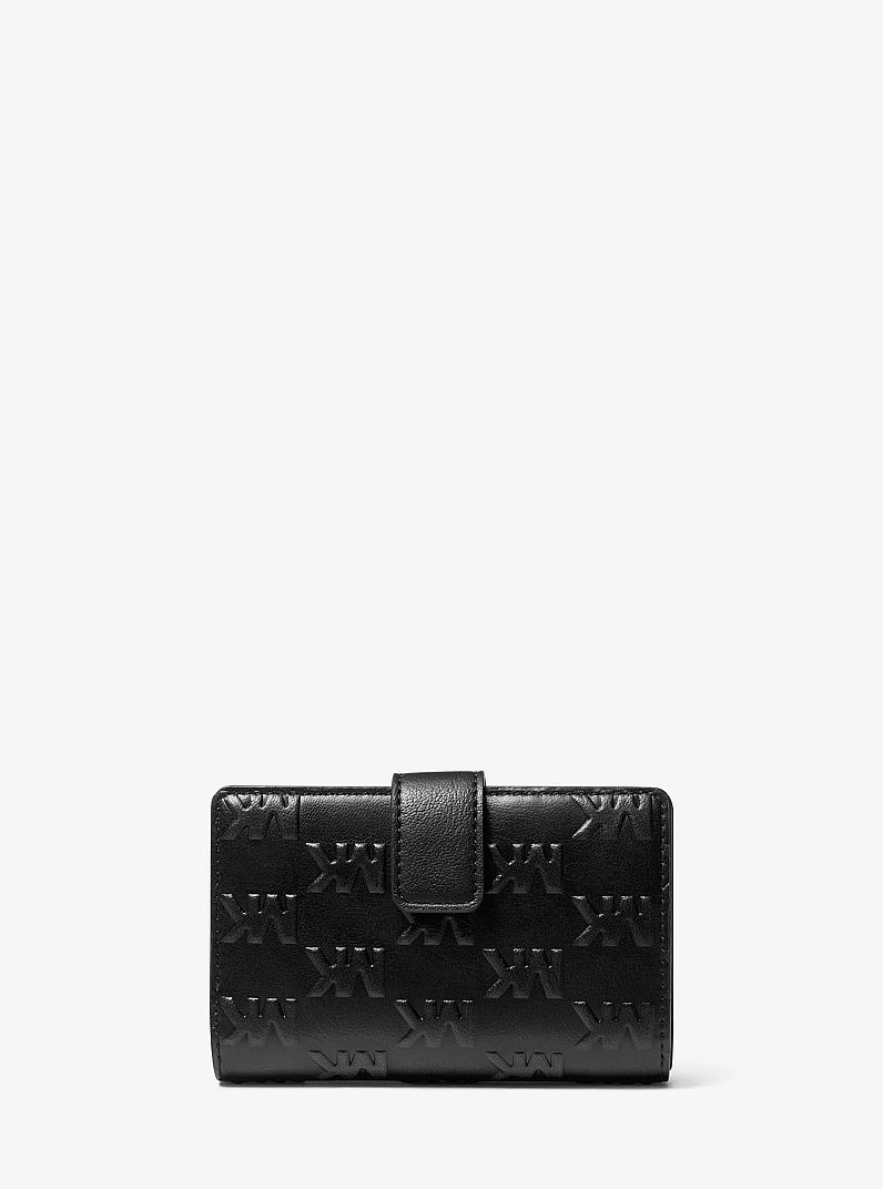 Billetera Jet Set Travel mediana con logotipo en relieve in NEGRO | Michael Kors