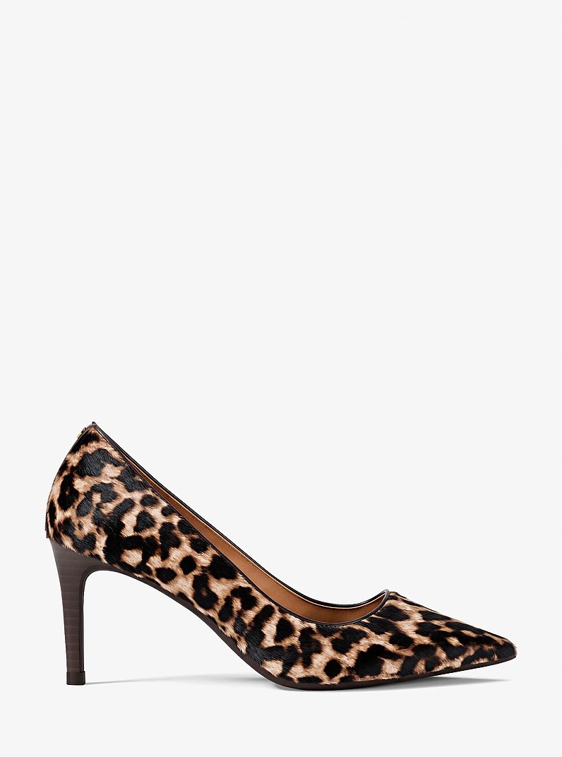 D&eacute;collet&eacute; Alina Flex in pelle effetto cavallino leopardata in CAMMELLO SCURO MULTI | Michael Kors