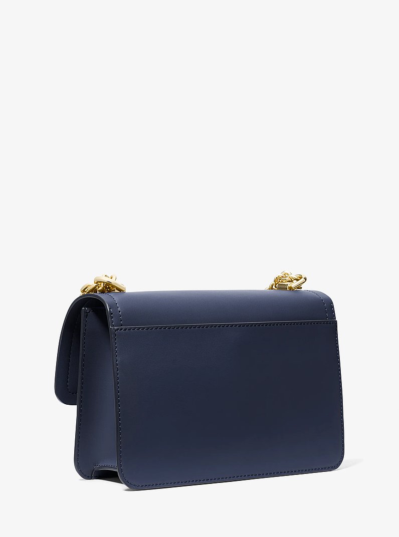 Schultertasche Heather Large aus Leder in NAVYBLAU | Michael Kors