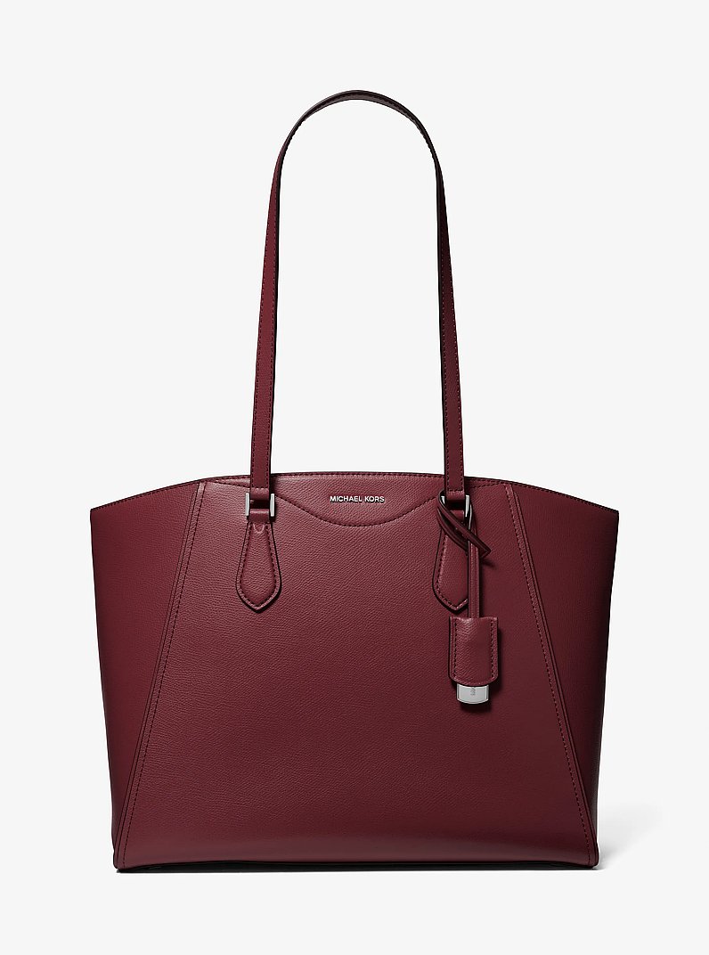 Taryn Large Leather Tote Bag in OXBLOOD | Michael Kors