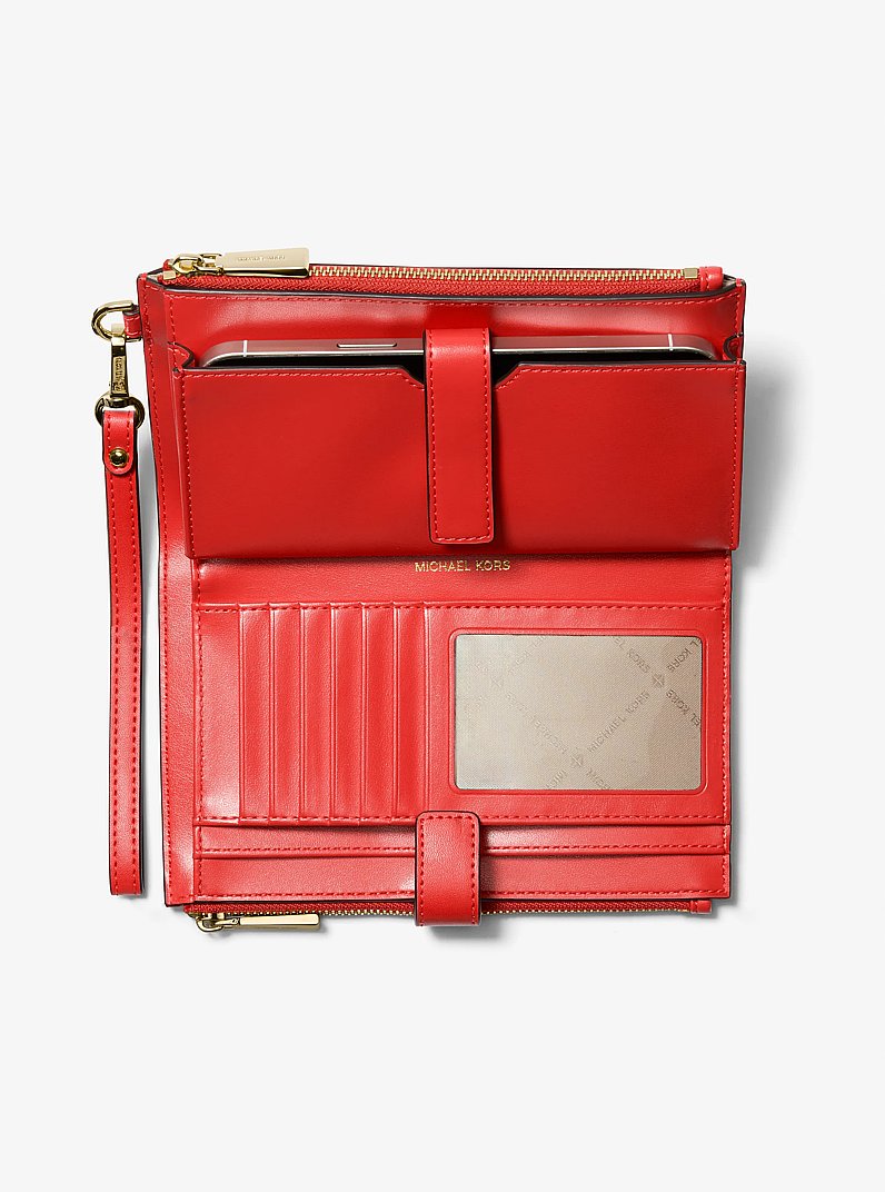 Jet Set Signature Logo Wristlet in BURNT SIENNA | Michael Kors
