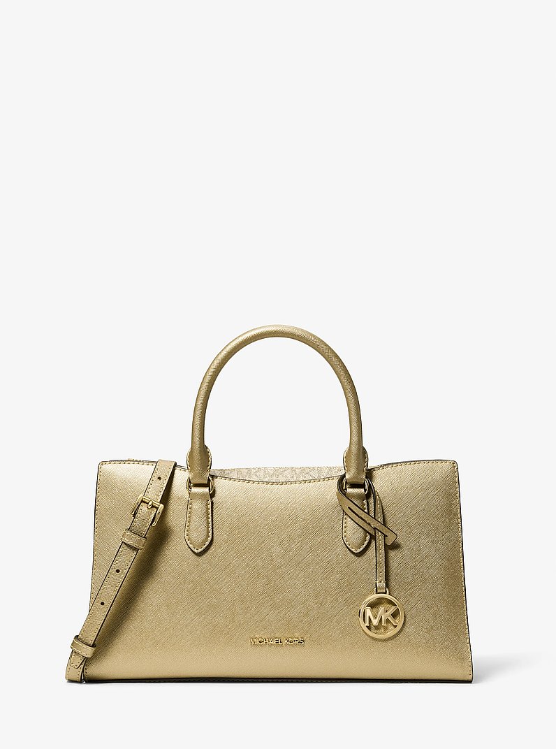 Arden Metallic Top-Zip Satchel in PALE GOLD - Sale | Michael Kors [US]