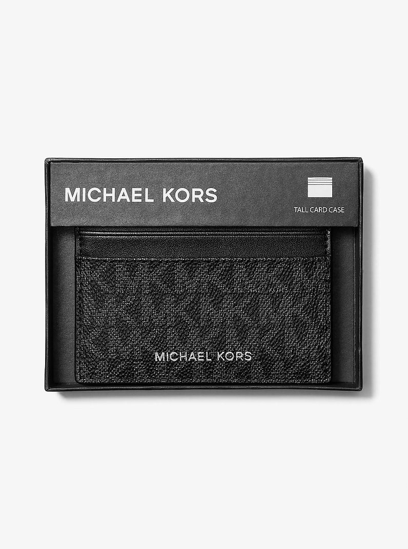Porta carte di credito Greyson grande con logo in NERO | Michael Kors