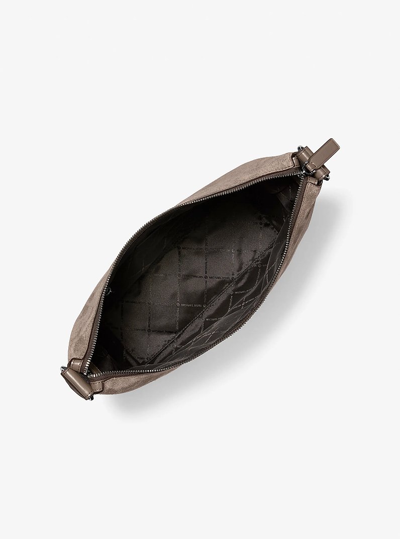Cooper Suede Crossbody Bag in MUSHROOM | Michael Kors
