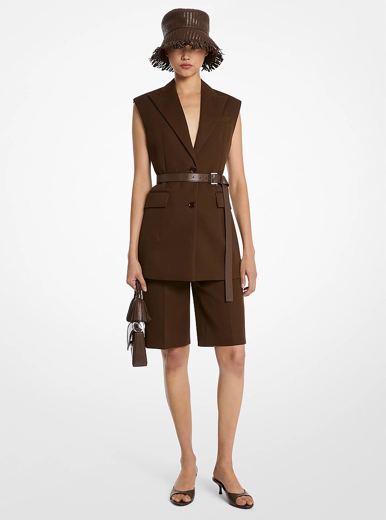 &Auml;rmellose Jacke aus Stretch-Baumwolle in JAVA | Michael Kors