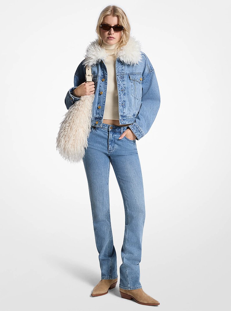 Stretch Denim Cigarette Jeans in BLUESKY WASH | Michael Kors