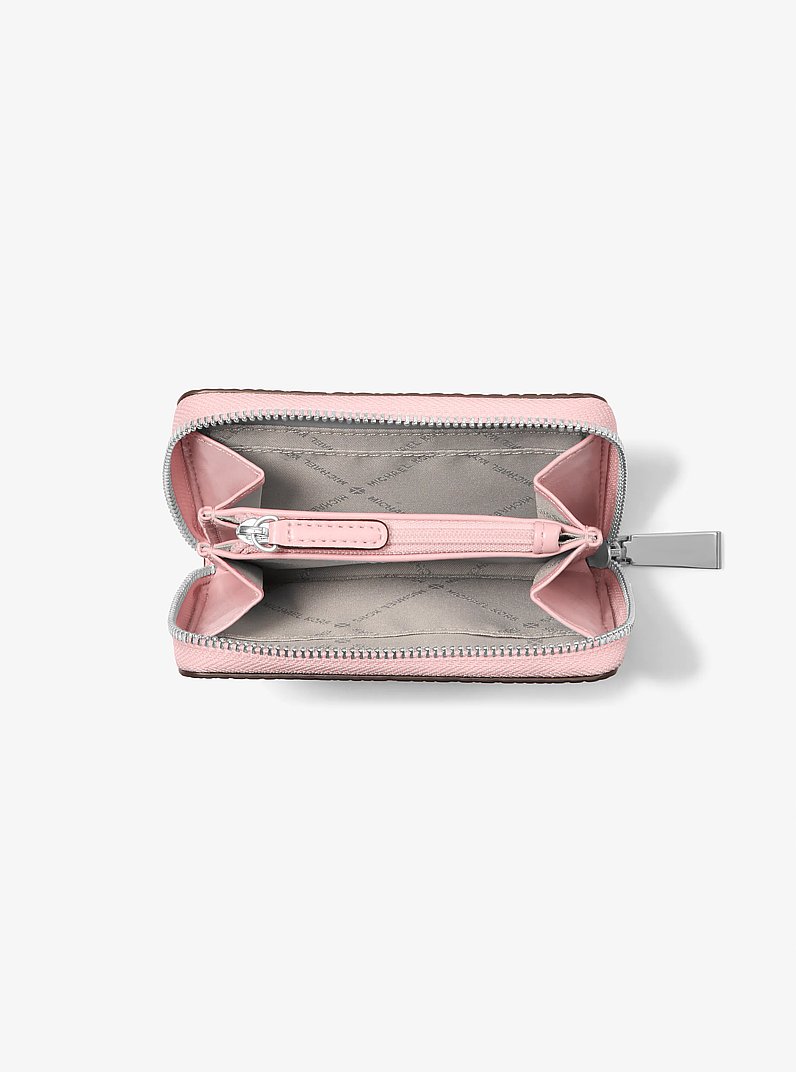 Jet Set Small Snake Embossed Leather Wallet in SMOKEY ROSE | Michael Kors