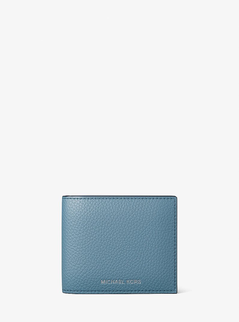 Cooper Pebbled Leather Billfold Wallet With Passcase in DENIM | Michael Kors