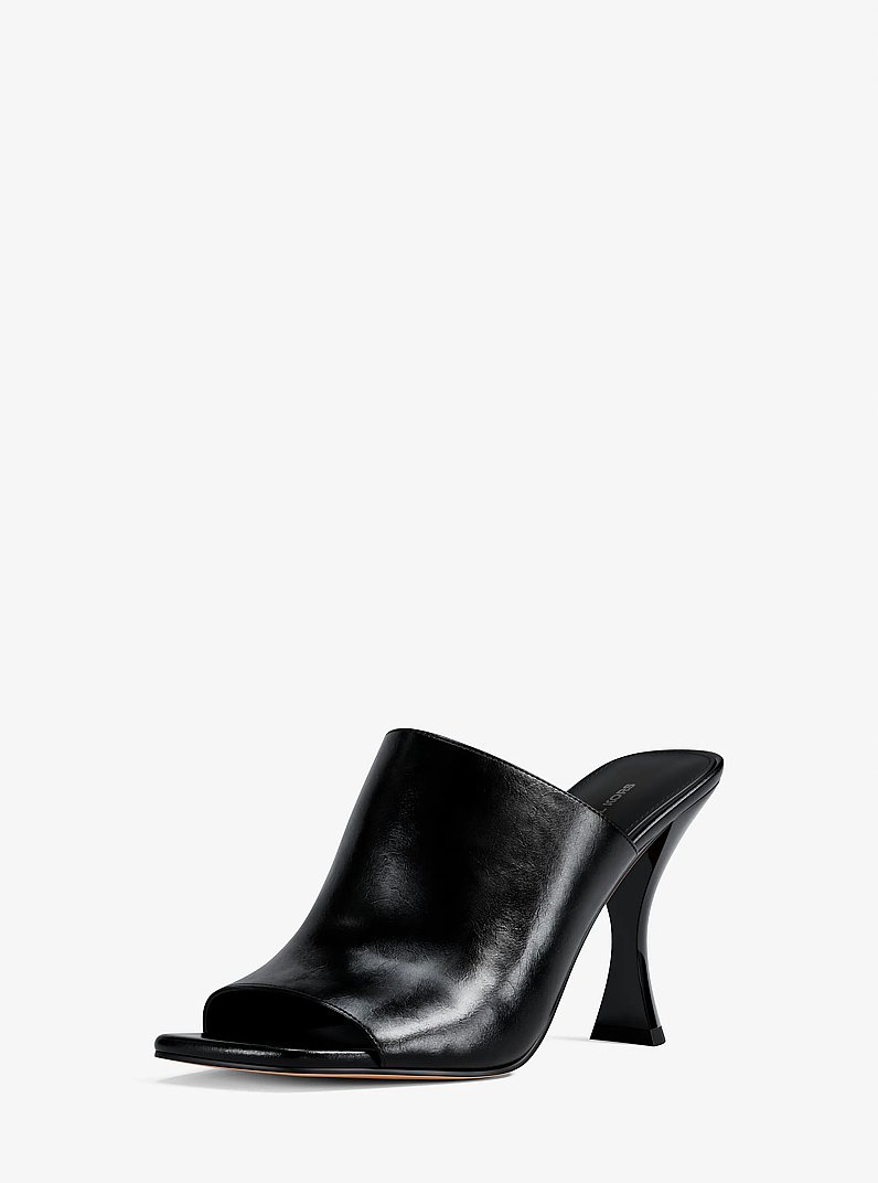 Haisley Leather Mule in BLACK | Michael Kors