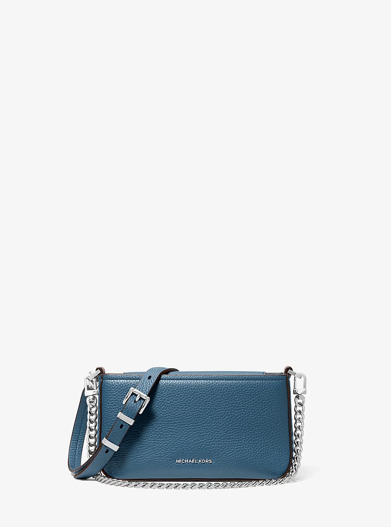 Bryant Small Pebbled Leather Convertible Pochette in DK CHAMBRAY | Michael Kors