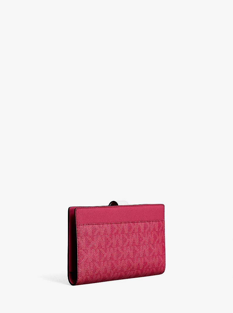 Greenwich Medium Signature Logo Wallet in DARK RASPBERRY MULTI | Michael Kors