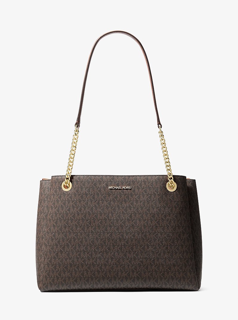 Soho Medium Signature Logo Tote Bag in BROWN | Michael Kors