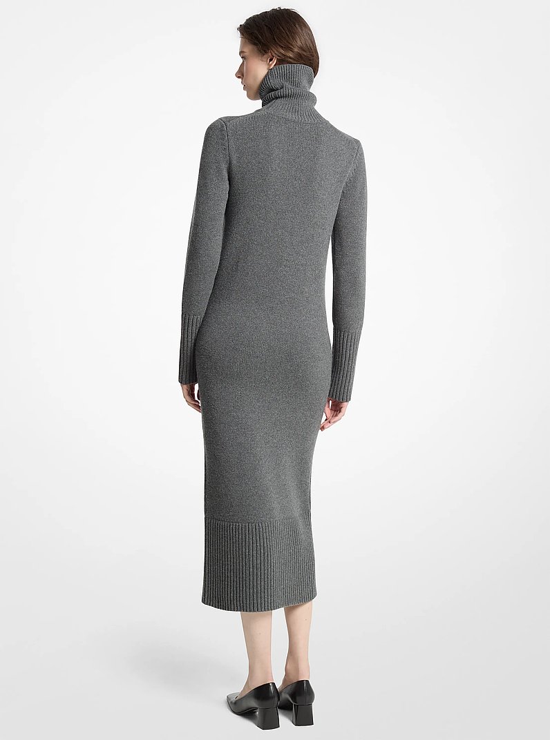 Wool Turtleneck Dress in GRAPHITE MEL | Michael Kors