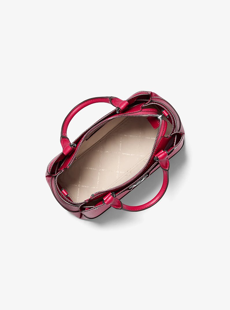 Reed Small Pebbled Leather Satchel in DK RASPBERRY | Michael Kors