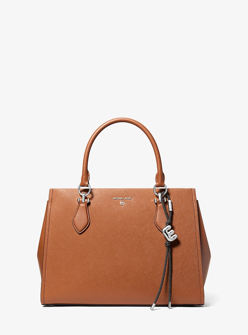 Adorno para bolso en tono plateado con cord&oacute;n moteado e inicial in RODIO | Michael Kors