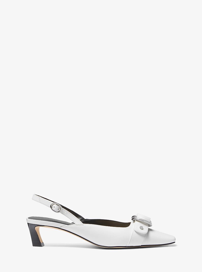 Jaden Leather Slingback Pump in OPTIC WHITE | Michael Kors