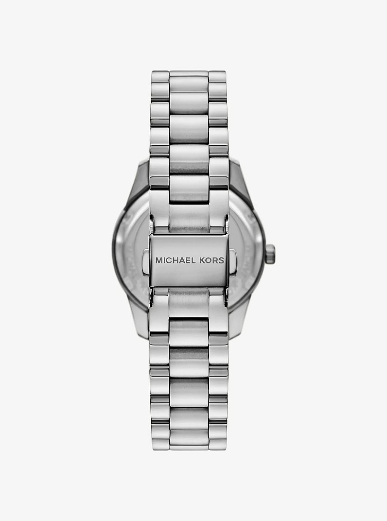 Mini Lexington Pav&eacute; Silver-Tone Watch in SILVER | Michael Kors