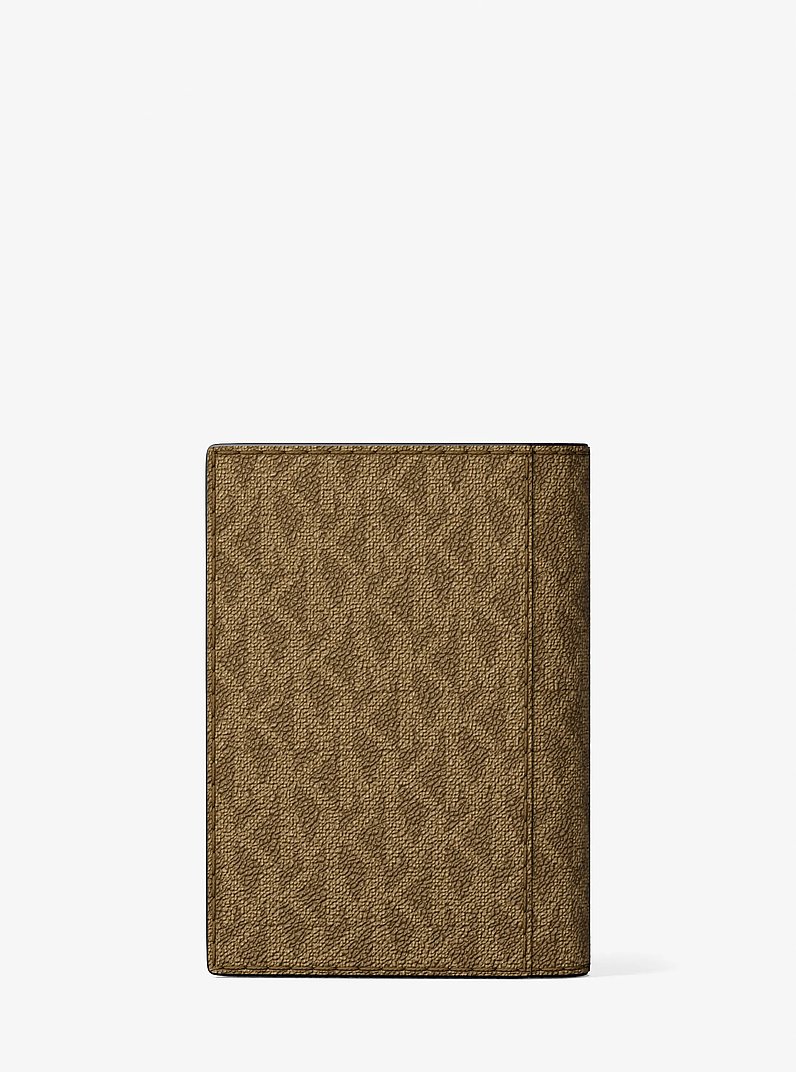 Hudson Signature Logo Folio Card Case  in LODEN | Michael Kors