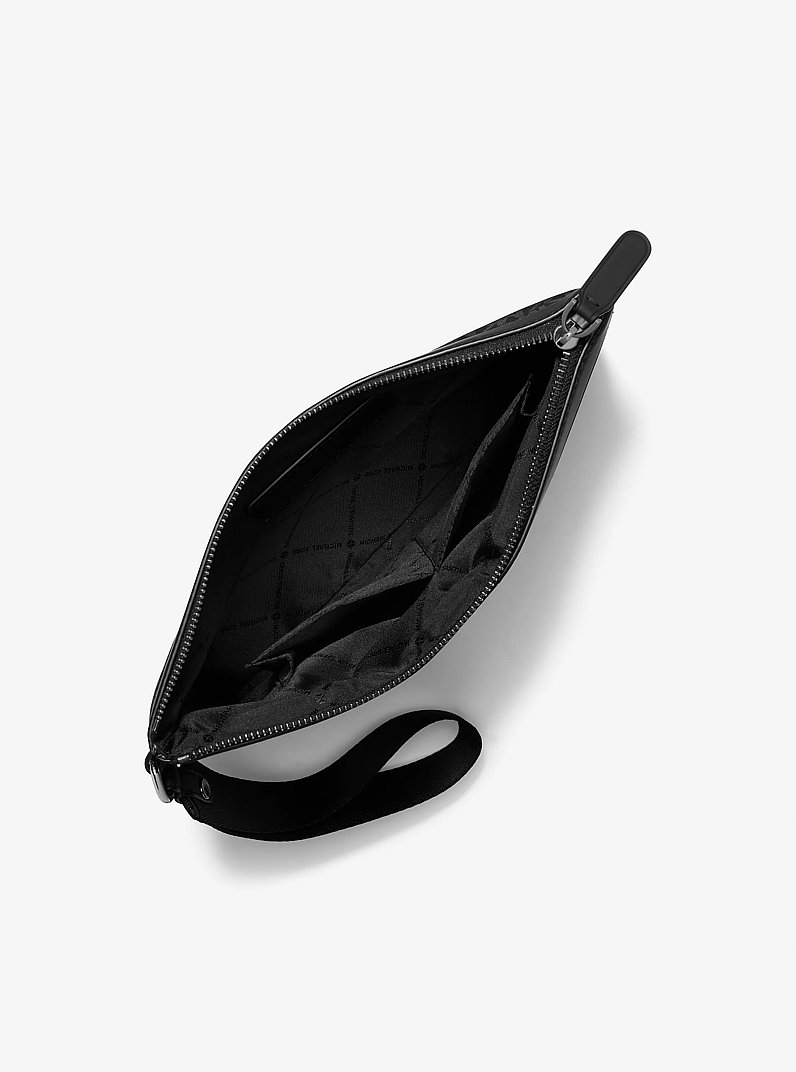 Brooklyn Printed Signature Logo Travel Pouch in BLACK | Michael Kors