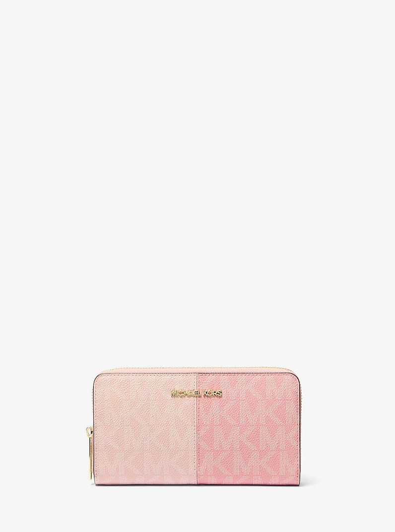 Jet Set Medium Two-Tone Signature Logo Wallet in PRIMROSE MULTI