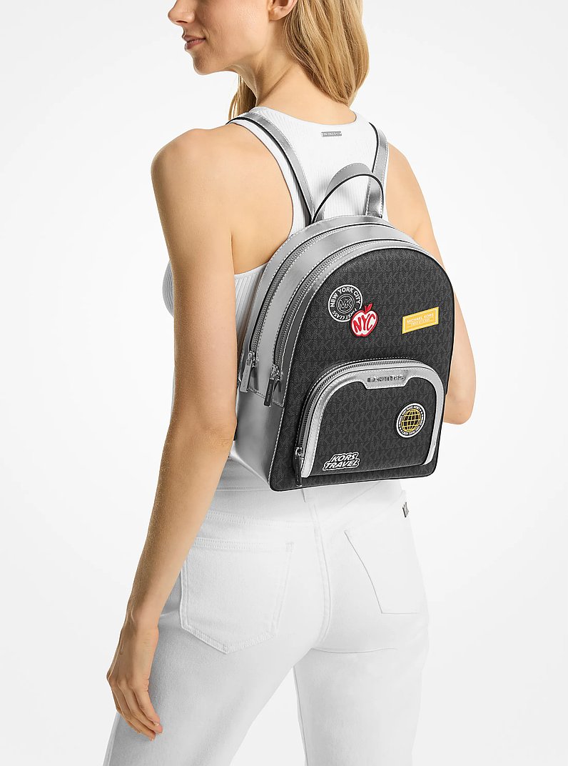 Jaycee Medium Embellished Signature Logo Backpack in BLACK - Sale