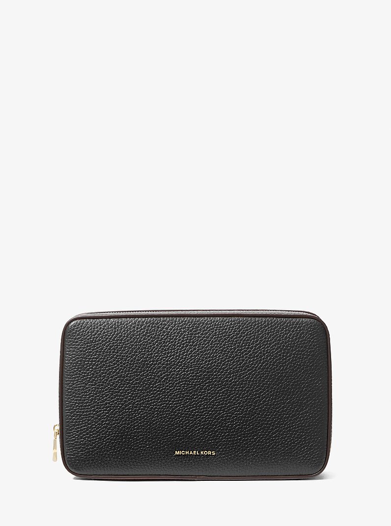 Medium Pebbled Leather Tech Organizer in BLACK | Michael Kors