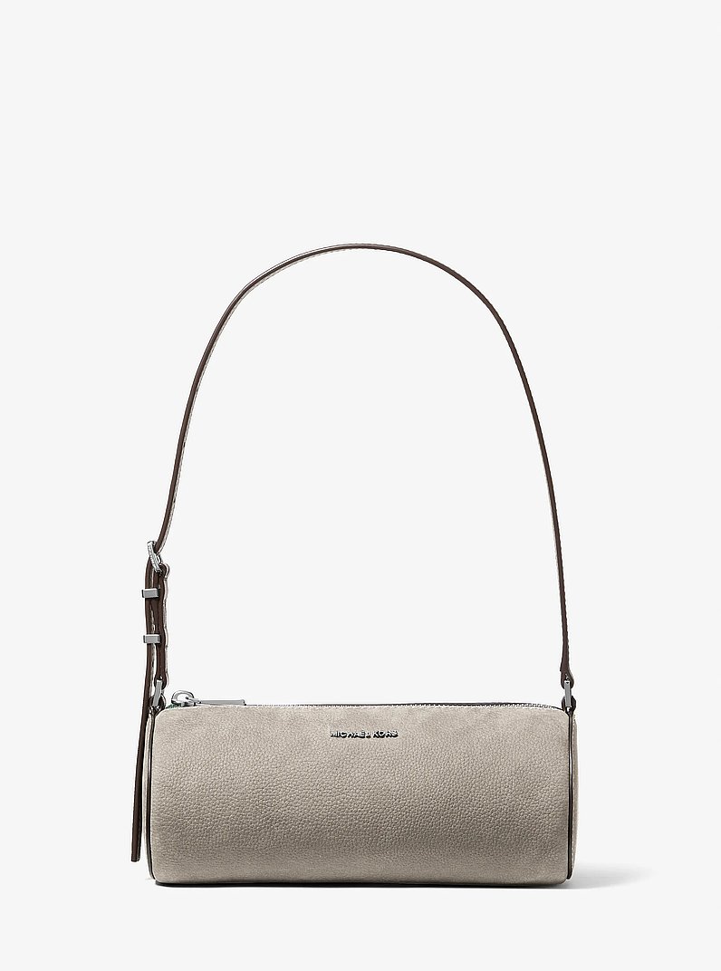 Izzy Small Nubuck Barrel Pochette in HEATHER GREY | Michael Kors