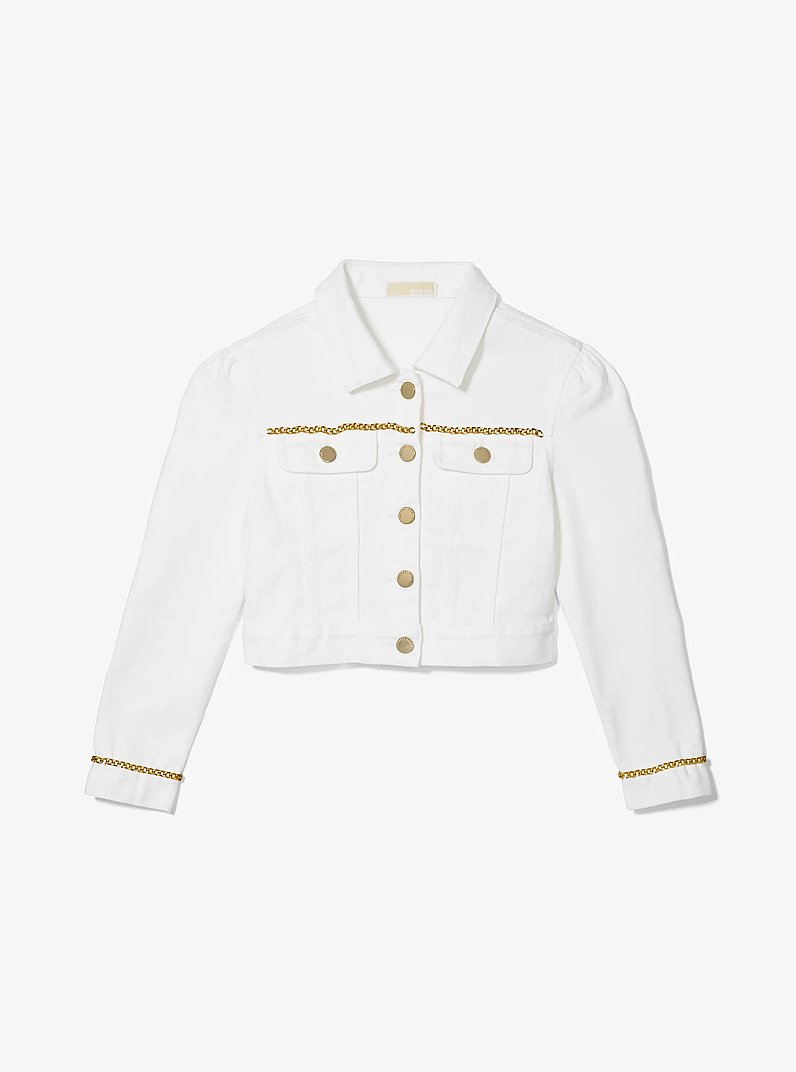 Chaqueta de denim con adorno de cadena