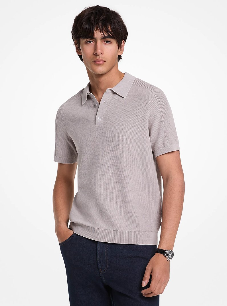 Cotton Moulin&eacute; Polo Shirt in DUNE | Michael Kors