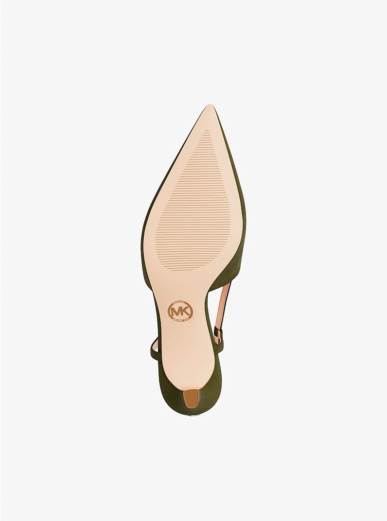Escarpin &agrave; bride arri&egrave;re Alora en su&egrave;de in PISTACHE | Michael Kors