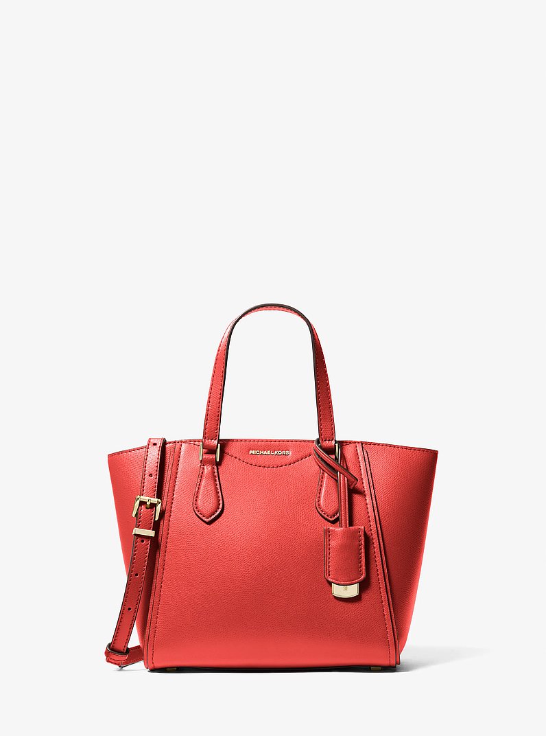Taryn Small Leather Convertible Crossbody Bag in BURNT SIENNA | Michael Kors