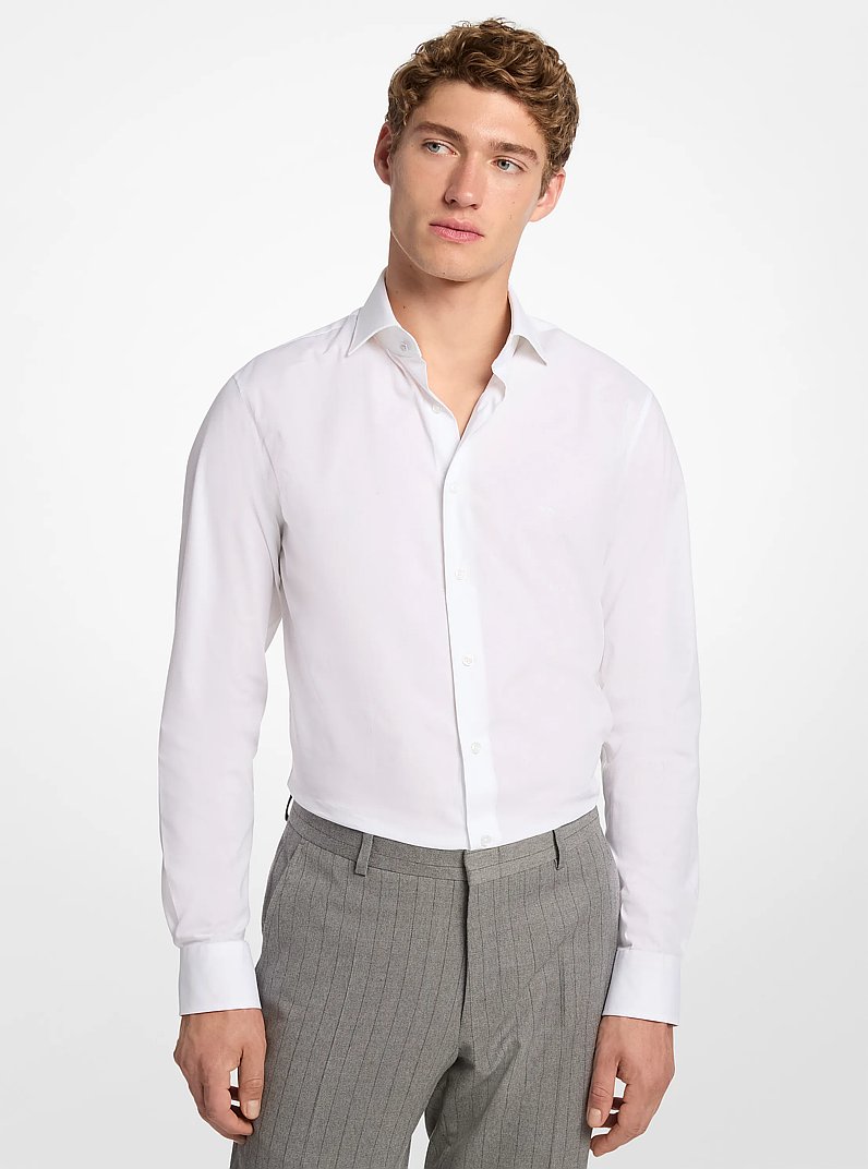 Slim-Fit Stretch Cotton Poplin Shirt