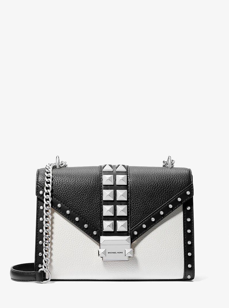 Whitney Medium Studded Shoulder Bag in BLACK COMBO | Michael Kors