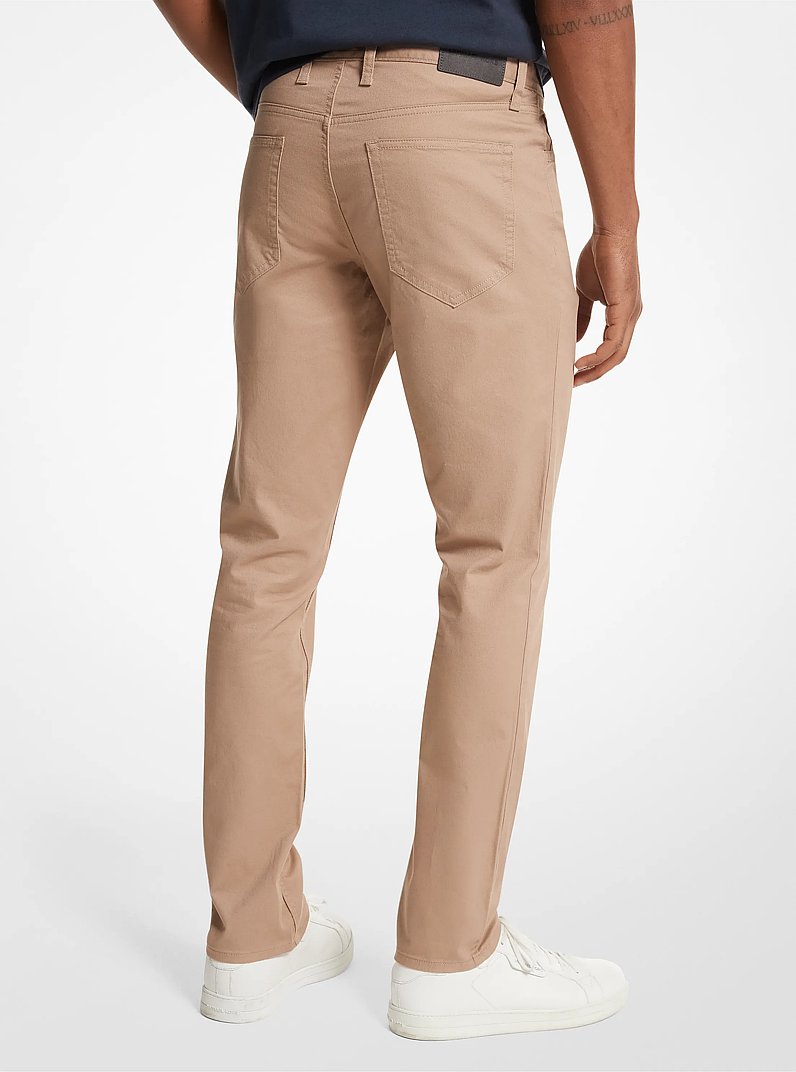 Parker Slim-Fit Stretch-Twill Pants in KHAKI | Michael Kors