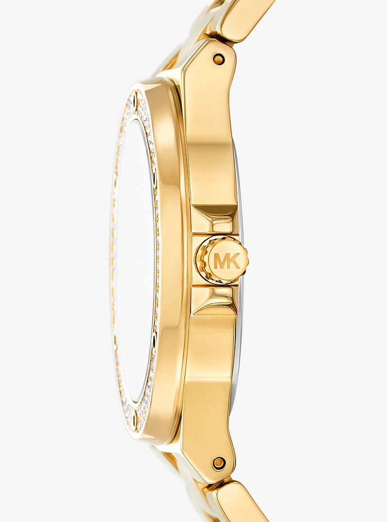 Reloj Lennox en tono dorado con incrustaciones de pav&eacute; in DORADO | Michael Kors