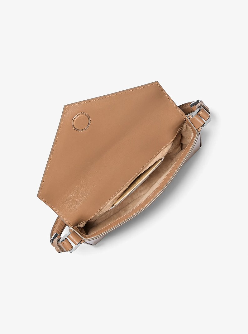 Manhatta Medium Leather Shoulder Bag in CARAMEL | Michael Kors