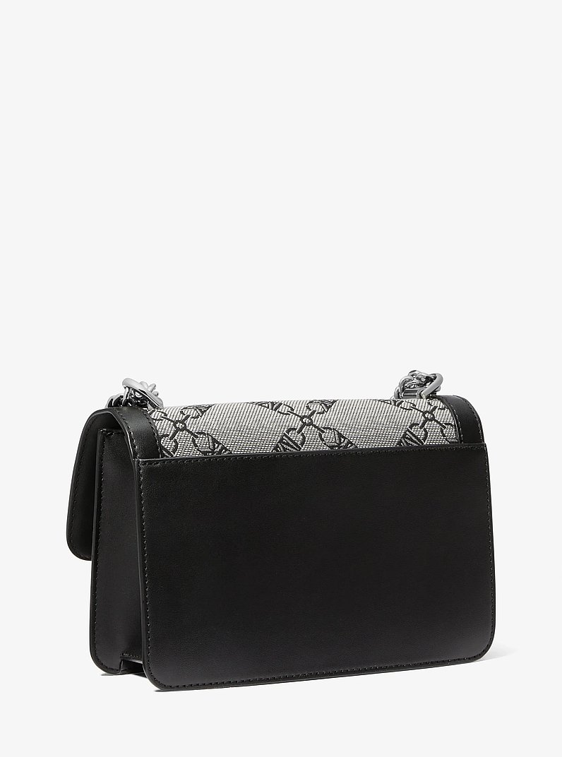Heather Large Empire Logo Jacquard Shoulder Bag