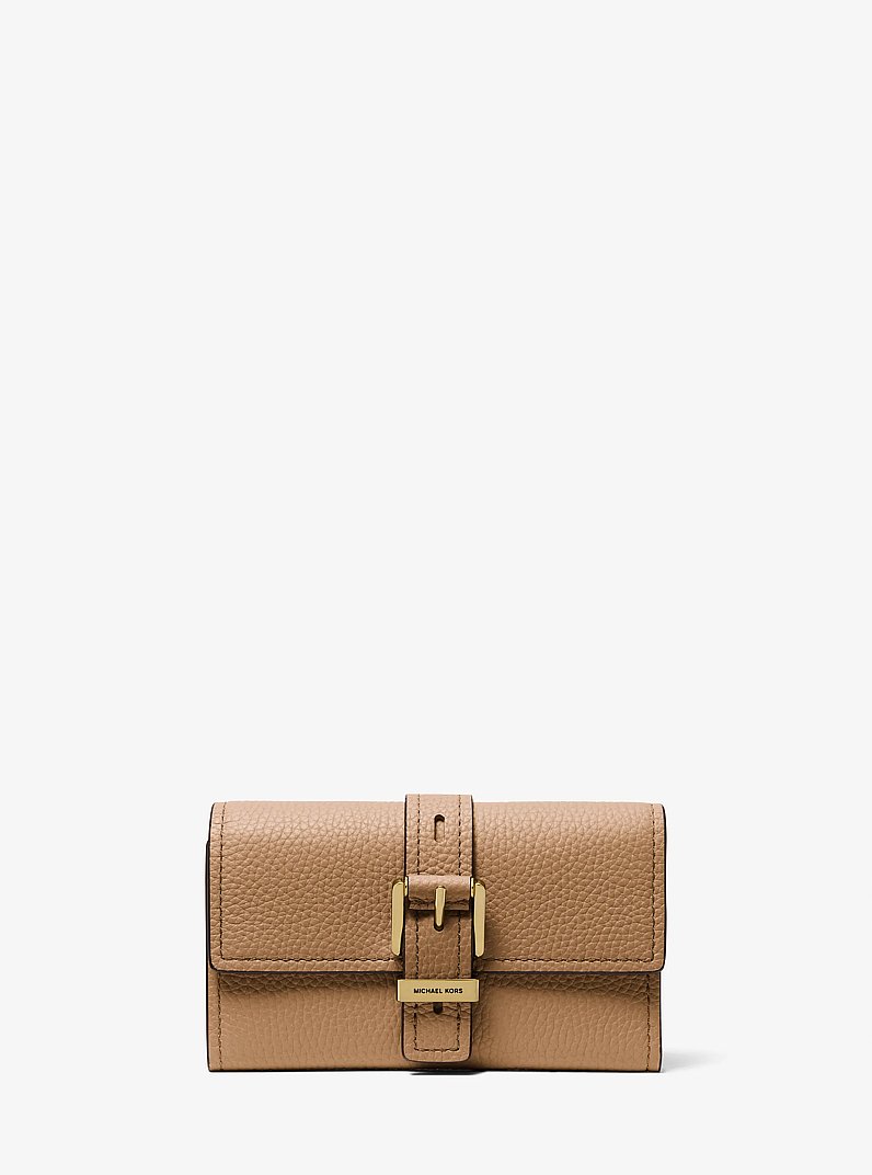 Nolita Medium Pebbled Leather Tri-Fold Wallet in HUSK | Michael Kors
