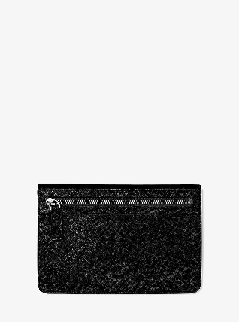 Grand portefeuille Rivington en cuir Saffiano in NOIR | Michael Kors