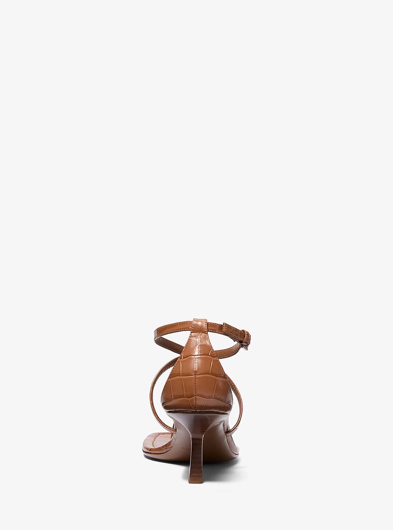 Sandalia Anna de piel con relieve de cocodrilo in RAMA | Michael Kors